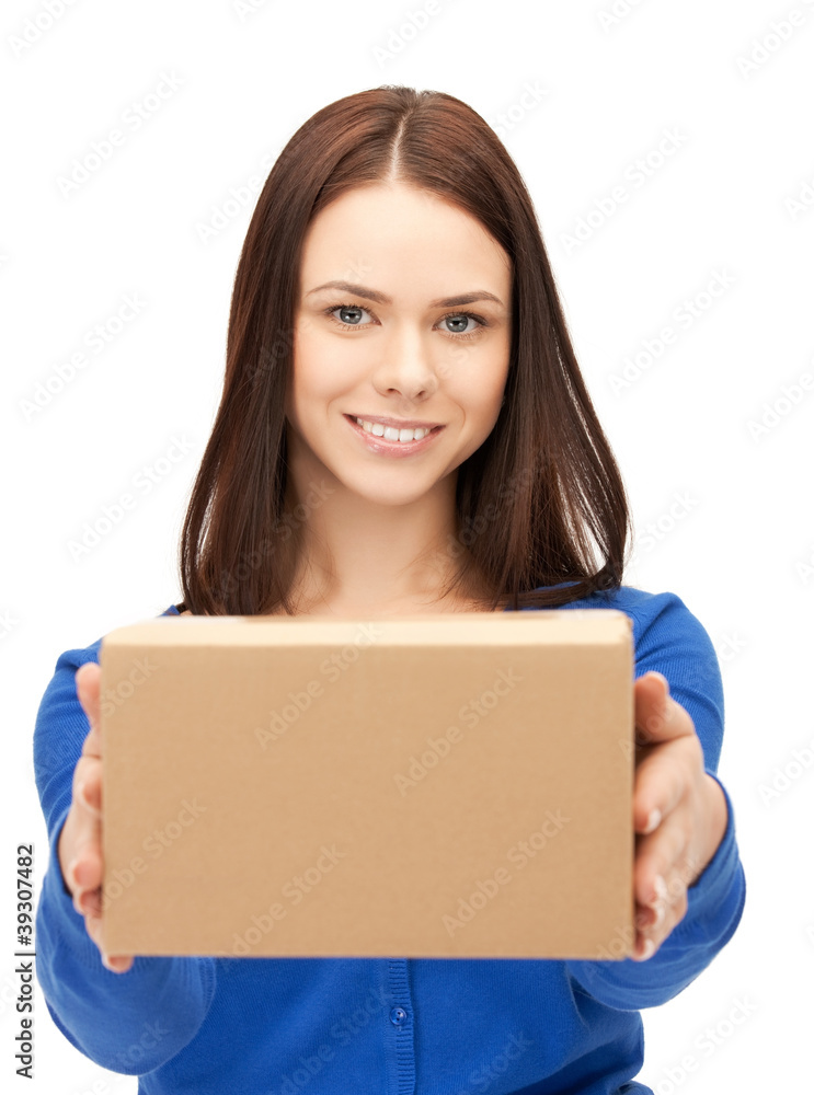 attractive businesswoman with cardboard box attractive businesswoman with cardboard box