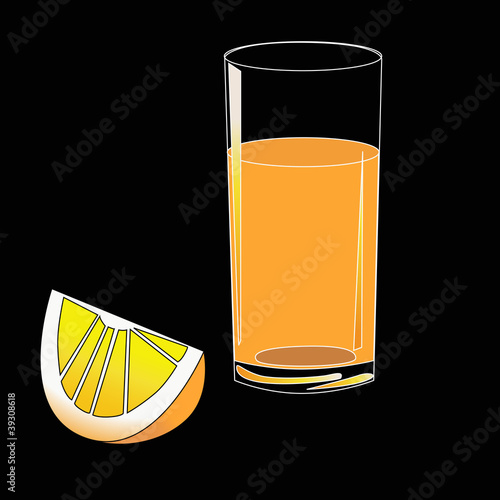 A glass of orange juice