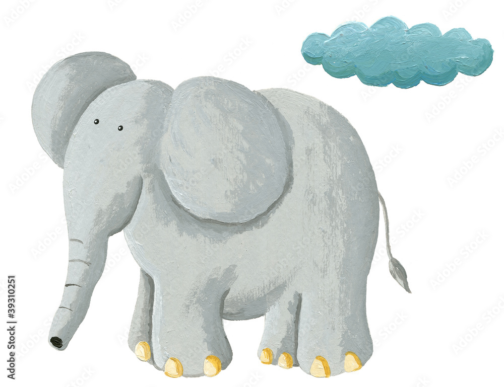 Naklejka premium Cute elephant standing