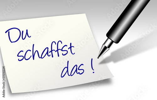 Canvastavla Notiz - Du schaffst das!