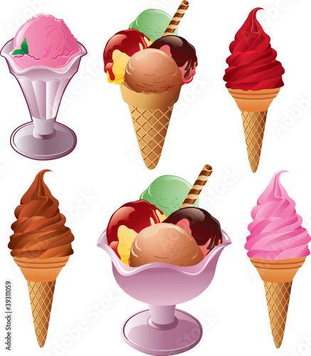 ice creams with various shapes and flavors.
