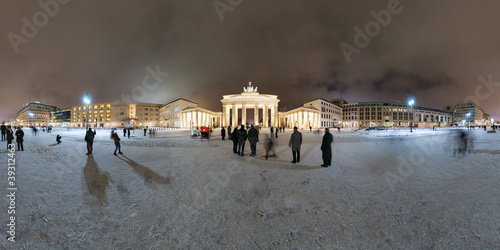 Canvas Print Brandenburg Gate and Pariser Platz in Berlin, Germany.
