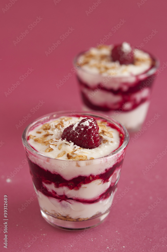 dessert with yogurt and berries dessert with yogurt and berries