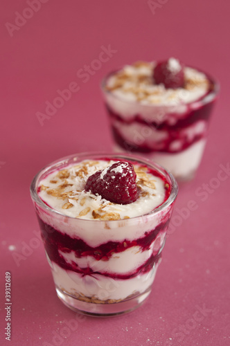 dessert with yogurt and berries