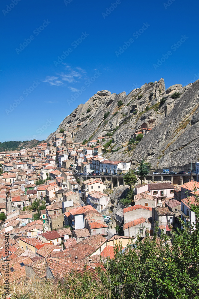 Fototapeta premium Panoramic view of Pietrapertosa. Basilicata. Italy.