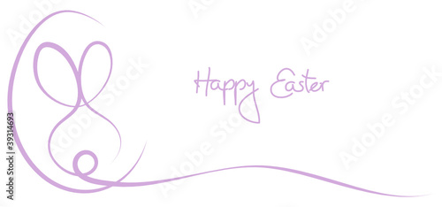 Easter Card Bunny "Happy Easter" Purple