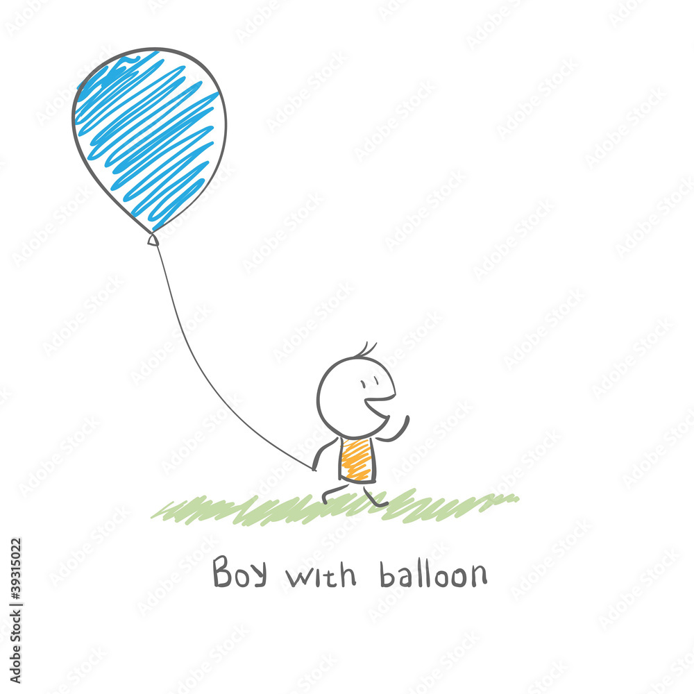 Obraz premium boy with balloon