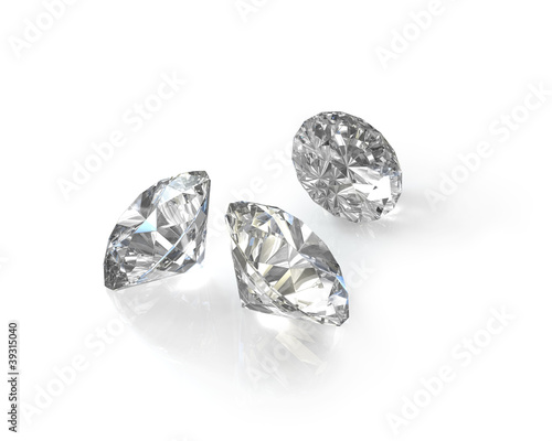 Three round  old european cut diamonds