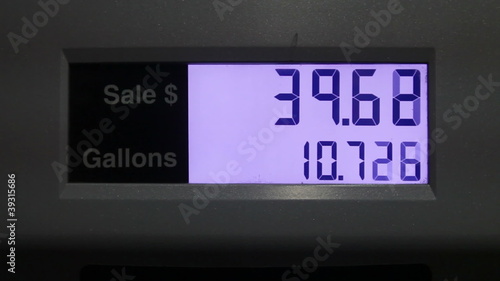 Gas price changing fast, night shot