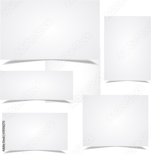 White note papers on white background