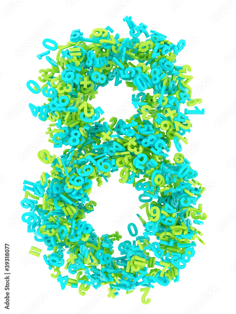 Ziffer 8 Acht aus 3D Zahlen Ziffer 8 Acht aus 3D Zahlen