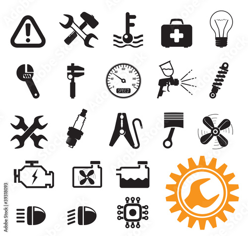 Car mechanic icons