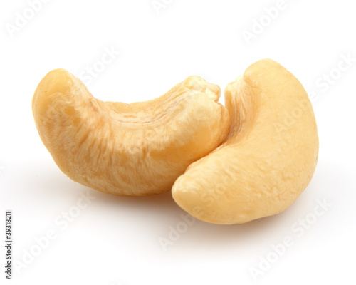 Two cashew in closeup photo