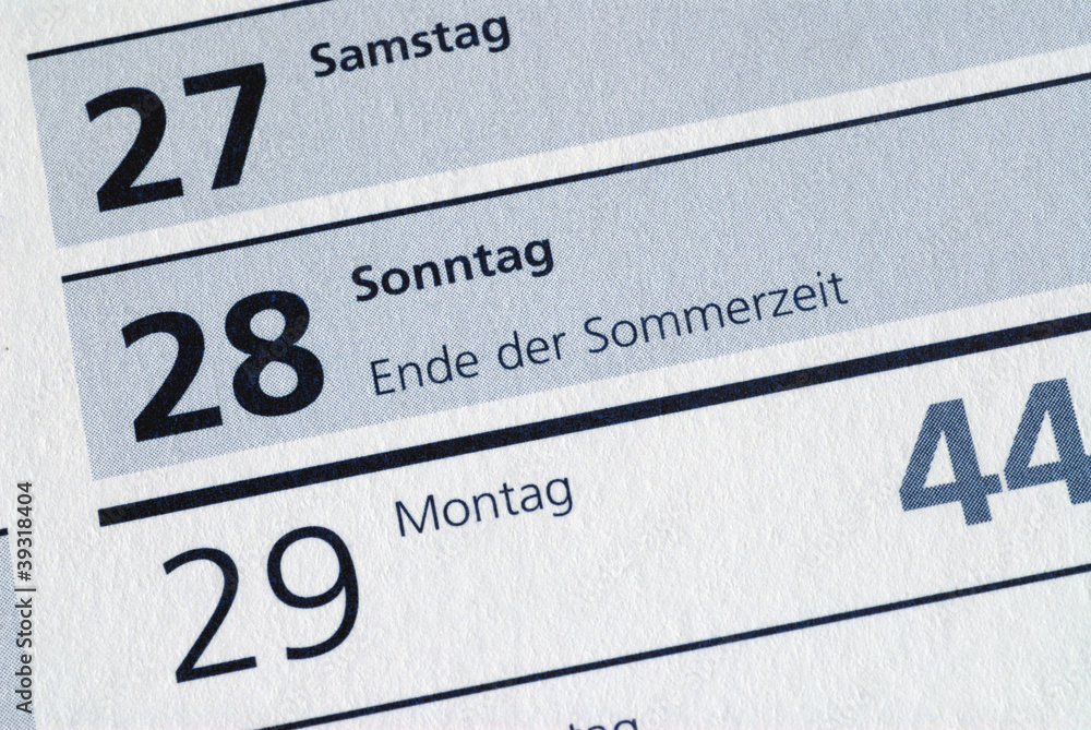 Ende der Sommerzeit, Zeitumstellung, 28. Oktober 2012 Ende der Sommerzeit, Zeitumstellung, 28. Oktober 2012