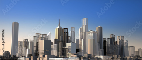Modern cityscape in daylight. Close up view.