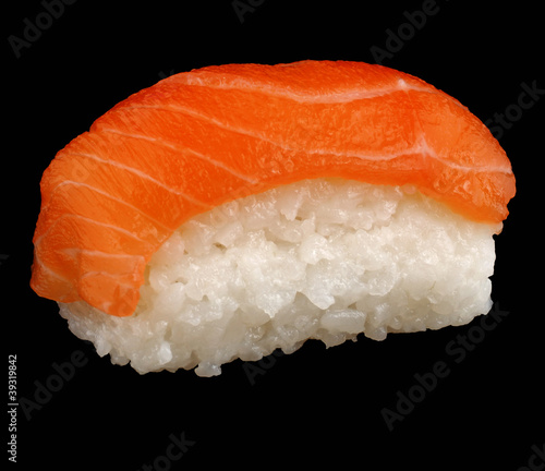 sushi isolated on black