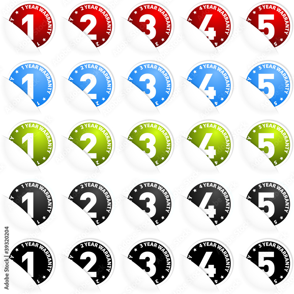 Warranty labels Stock Illustration | Adobe Stock