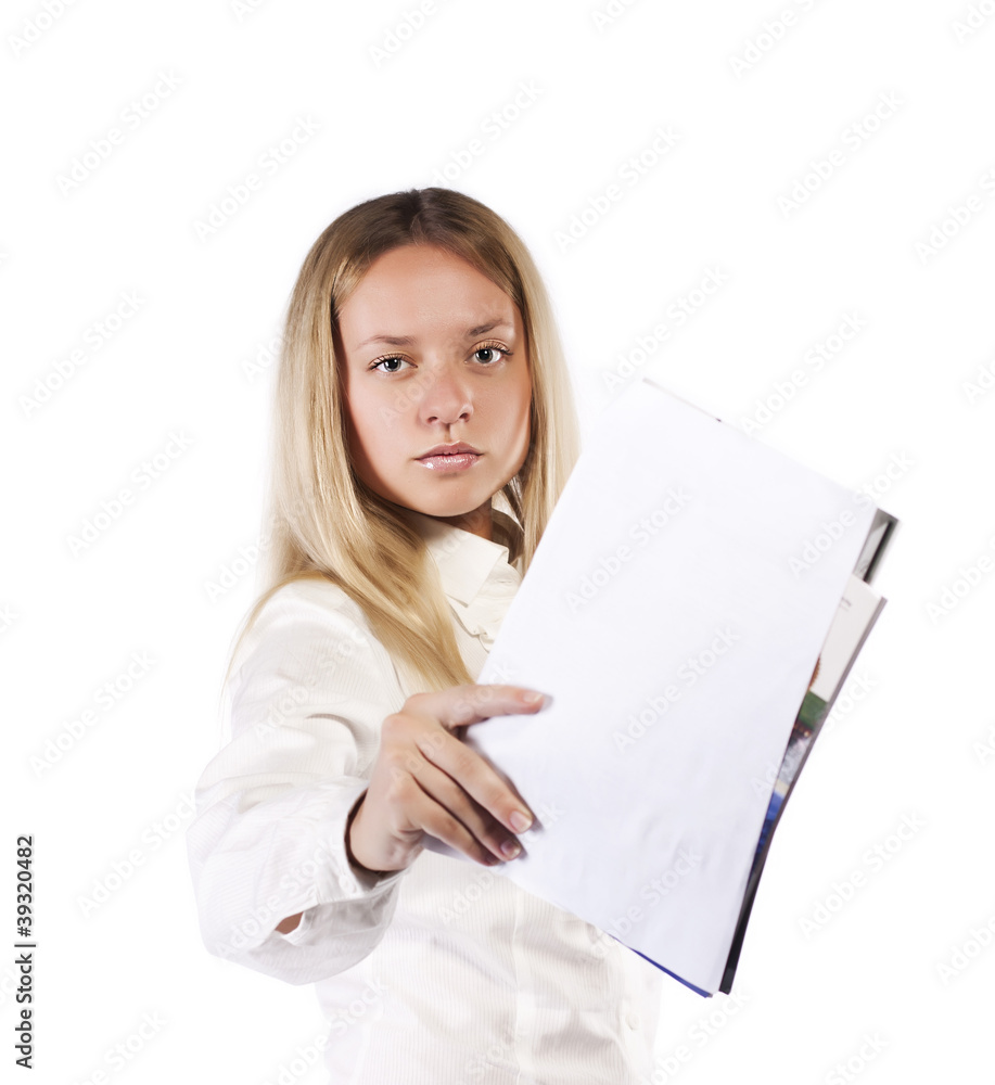 Portrait of businesswoman on white background Portrait of businesswoman on white background