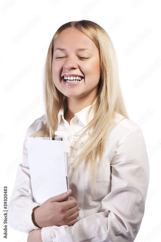 Portrait of businesswoman on white background Portrait of businesswoman on white background