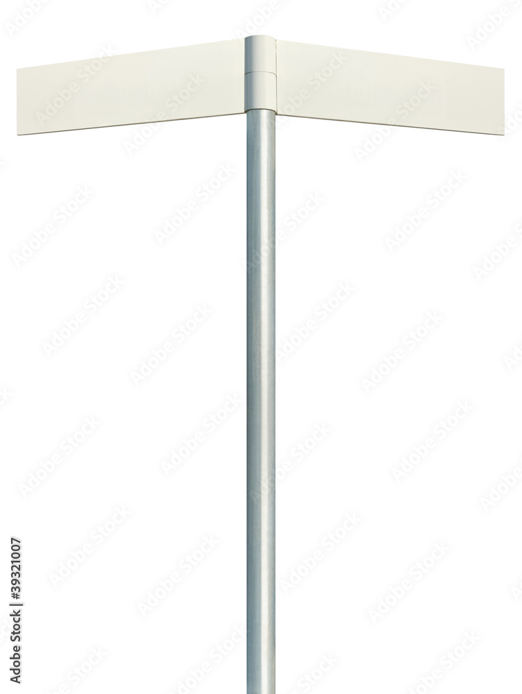 Direction road signs two empty blank signpost isolated white Direction road signs two empty blank signpost isolated white