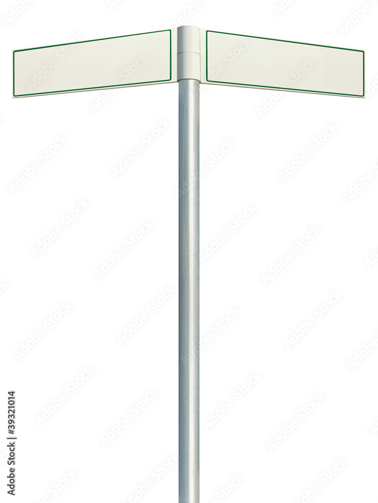 Direction road signs two empty blank signpost isolated Direction road signs two empty blank signpost isolated