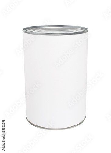 Food Tin Can with Blank White Label