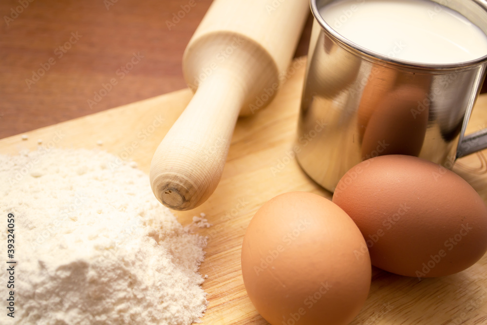 cup of milk, flour and two eggs cup of milk, flour and two eggs