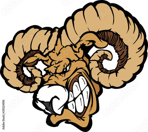 Ram Mascot Cartoon Vector Illustration