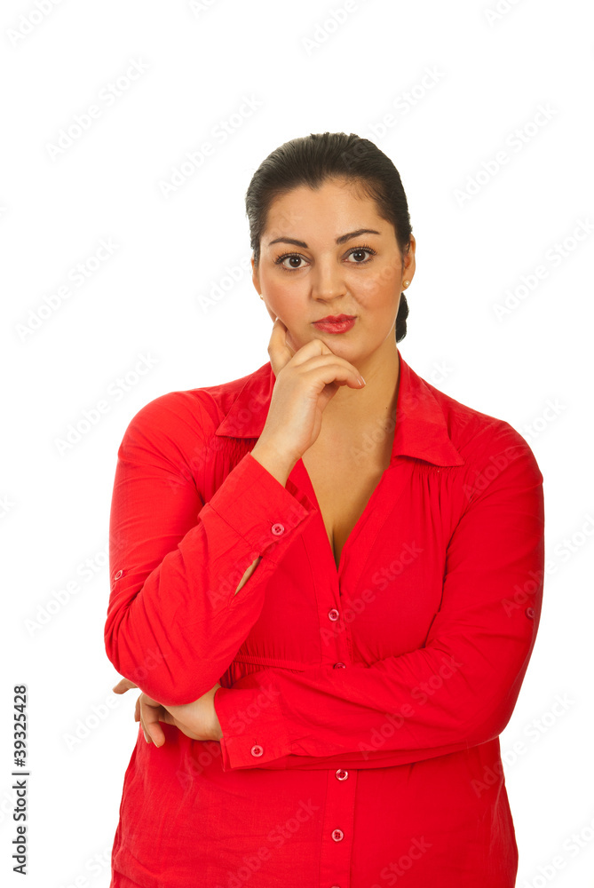 Thinking beauty woman