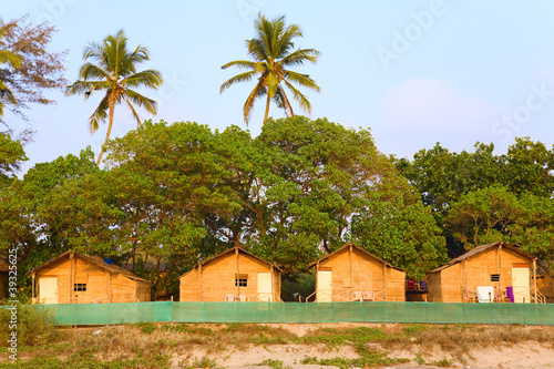 Tourist beach huts