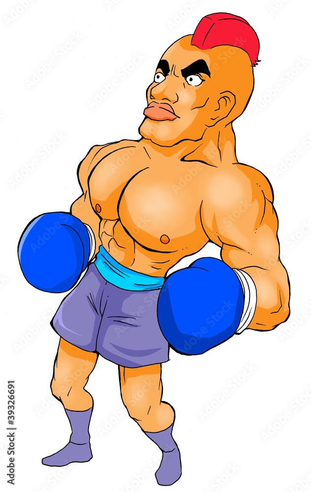 Cartoon illustration of a boxer Cartoon illustration of a boxer