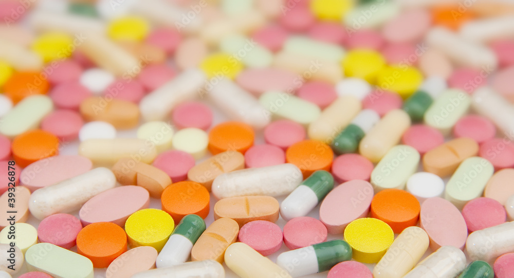 Pills and capsules background Pills and capsules background