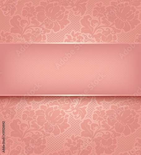 Lace background, ornamental pink flowers wallpaper.