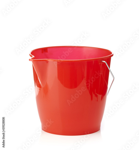 red plastic bucket