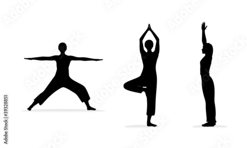 Fitness girls silhouettes