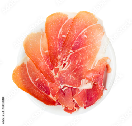 Obraz na plátně Plate of cured ham
