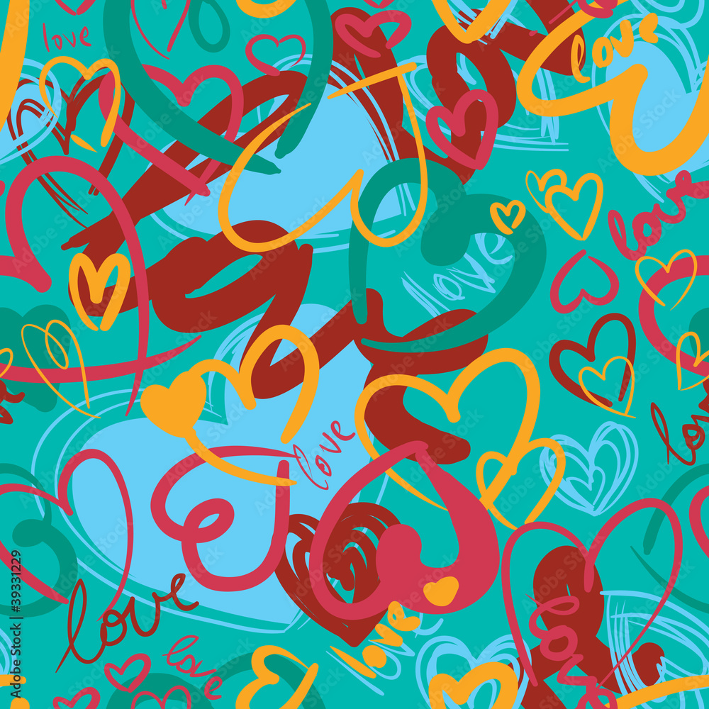 Obraz premium Cute valentine's seamless pattern with hearts