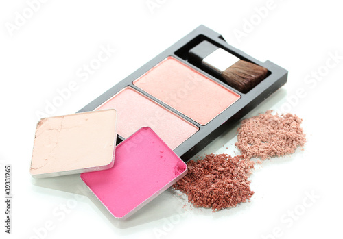 Make-up blusher in box isolated on white