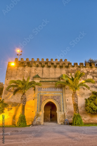 Imperial City door at Meknes, Morocco photo