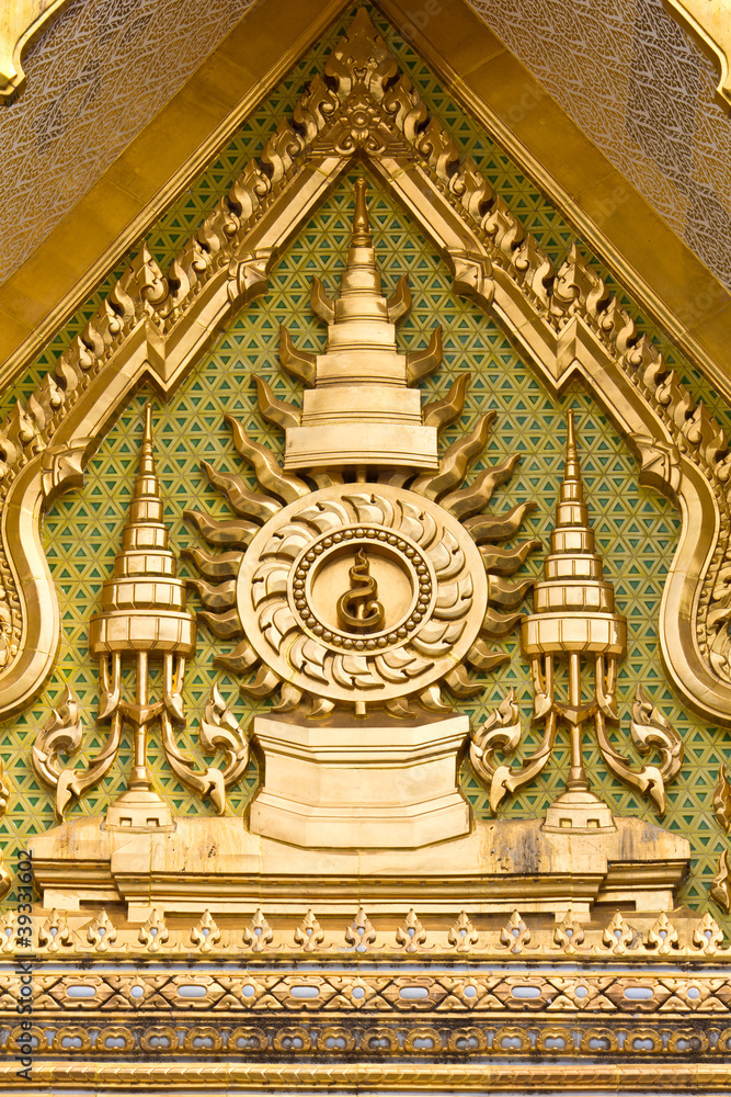 Gable roof with elaborately carved