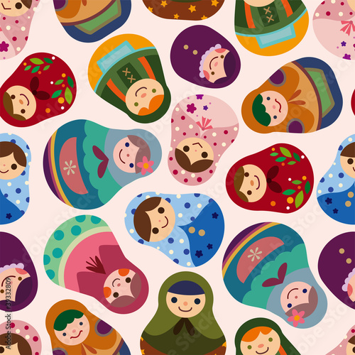 seamless Russian doll pattern