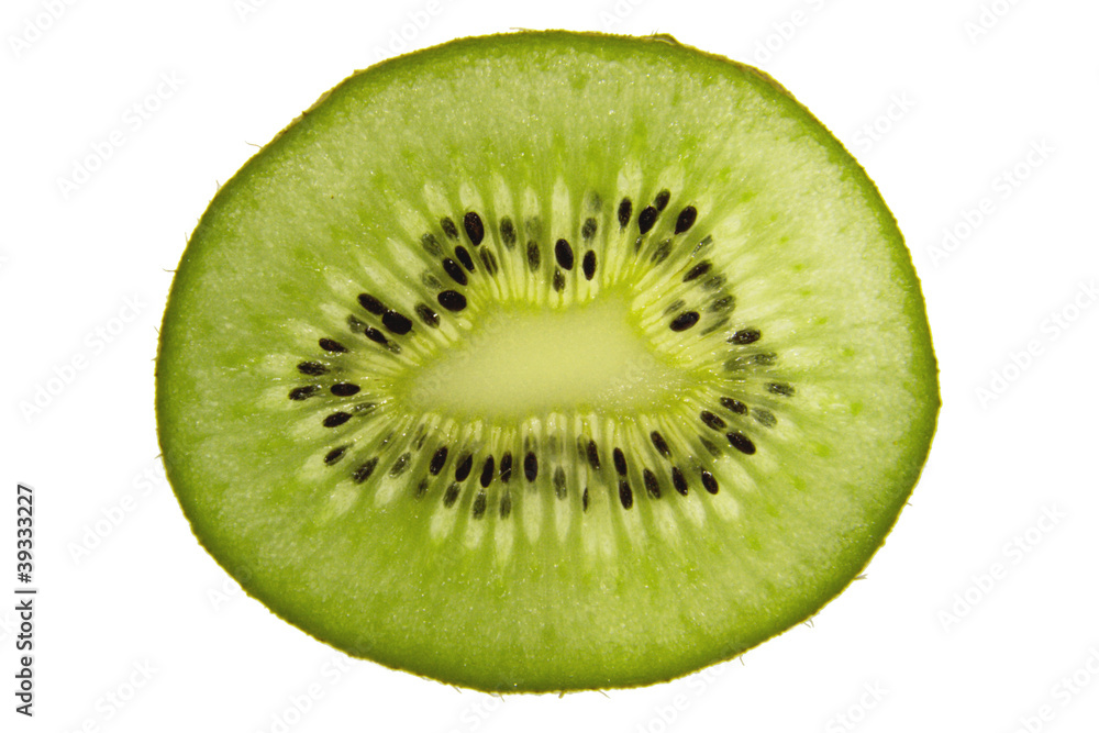 A sliced kiwi fruit, isolated on white A sliced kiwi fruit, isolated on white