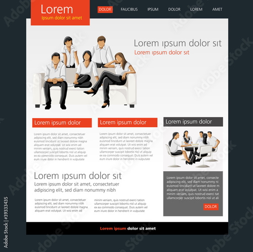 Orange and black business website Template