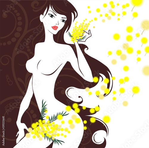 Woman with Mimosa