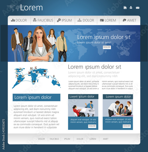 Blue business website Template