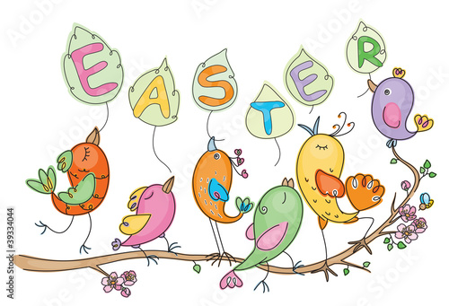 Cute birds for Easter's and spring's design