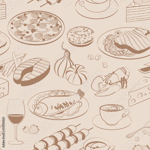 Seamless pattern of food