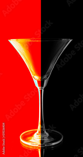 Slika na platnu Red and black shade on black background