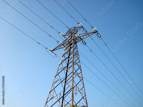 an image of a metal tower of Power Lines