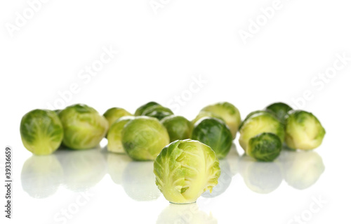 Wallpaper Mural Fresh brussels sprouts isolated on white Torontodigital.ca